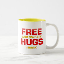 Funny FREE HUGS with hidden message Mugs