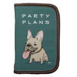 Funny French Bulldog with Huge Tongue Sticking Out Folio Planners