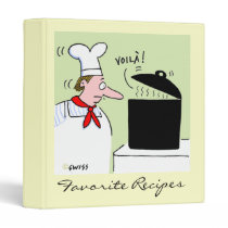 Funny French Chef Cooking Cartoon Recipe Binder binders