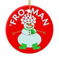 Funny 'Fro Snowman Christmas Ornament