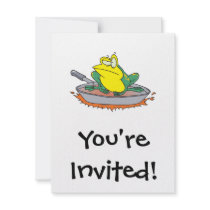 funny frog in a frying pan cartoon personalized announcement