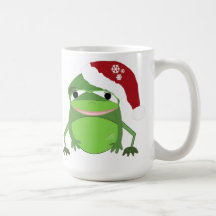 Funny Frog in a Santa Hat Mugs