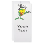 funny frog playing bass guitar froggy cartoon rack card