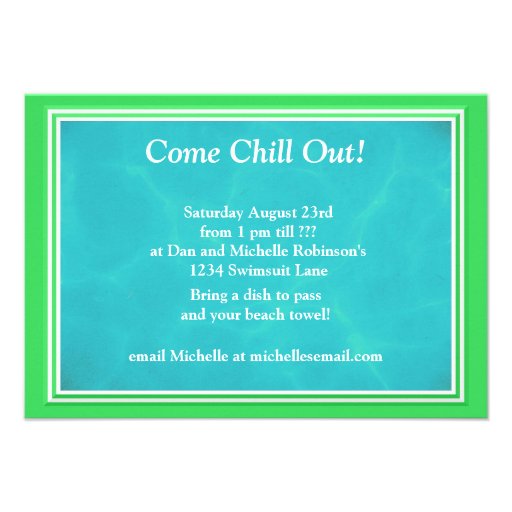 Funny Frog Pool Party Personalized Announcement