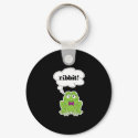 funny frog saying ribbit keychains