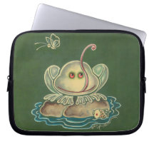 Funny Frog Sticking Tongue Out To Catch Fly Laptop Sleeves