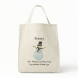 Funny Frosty the Snowman Organic Tote Bag