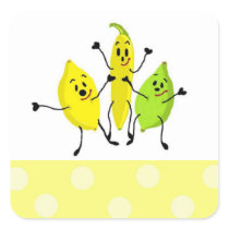 Funny Fruit Gang Square Sticker