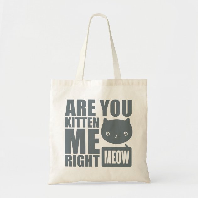 Funny Fun Are You Kitten Me Right Meow Tote Bag