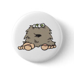 funny furry bigfoot monster pinback button