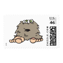 funny furry bigfoot monster postage