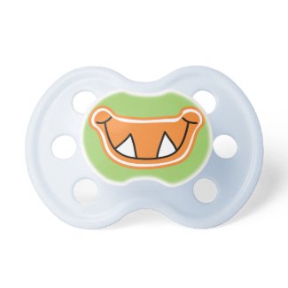 Funny Gag Green Boy Baby Monster Mouth Smile Pacifier