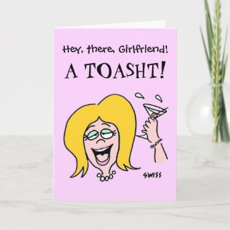 Funny Greeting Cards   Photos on Funny Gal To Pal Drinking Birthday Greeting Card