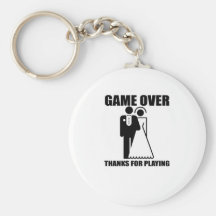 Funny, "Game Over" Wedding design Key Chain