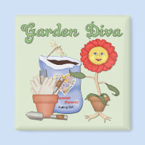 Funny Garden Diva magnets