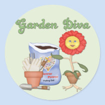 Funny Garden Diva stickers