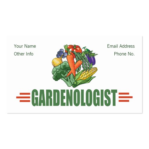 Funny Gardener Business Card Templates (front side)