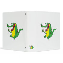 funny gator alligator eating donuts 3 ring binder