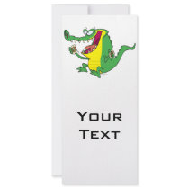 funny gator alligator eating donuts rack card template
