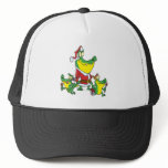 funny gator christmas santa and elves cartoon hats