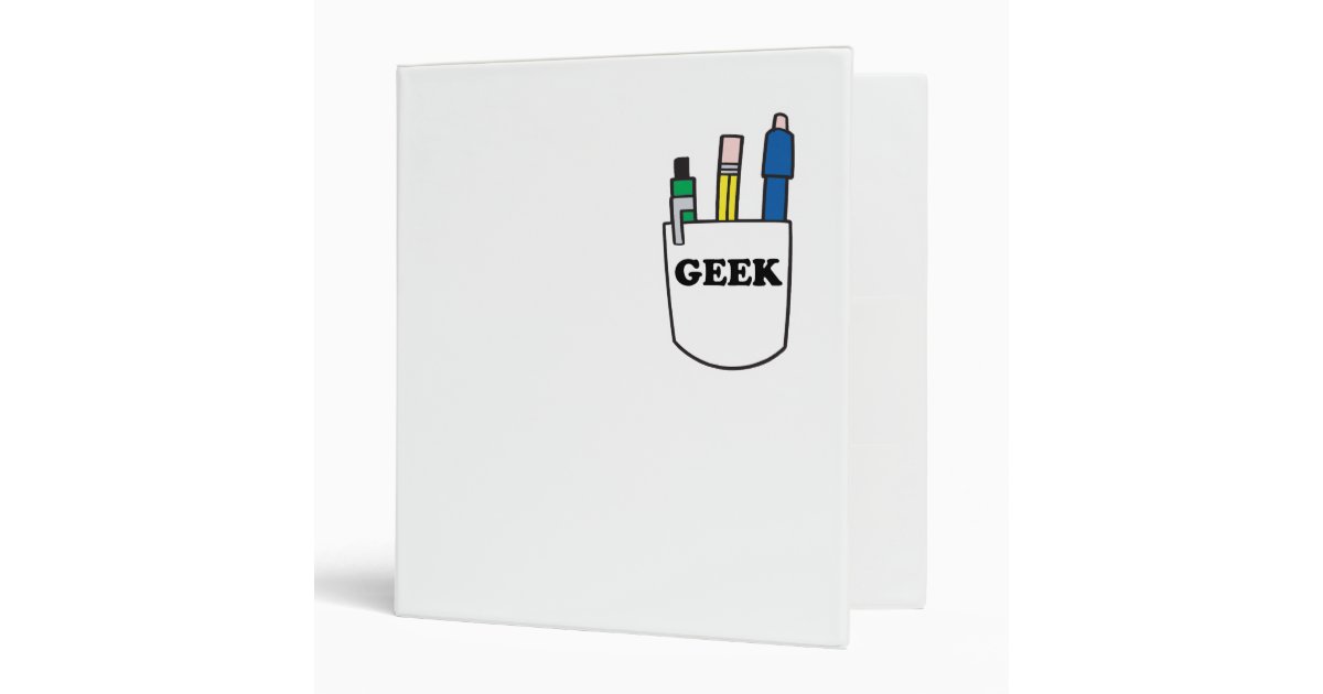 Funny GEEK Pocket Protector Binder Zazzle