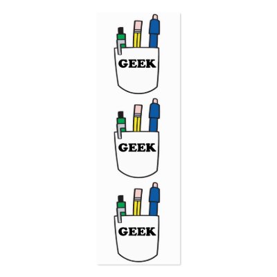 Funny GEEK Pocket Protector Bookmark Business Card by geekme