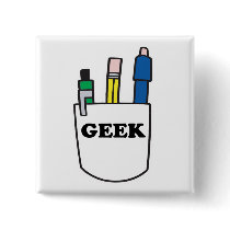 Funny GEEK Pocket Protector Buttons