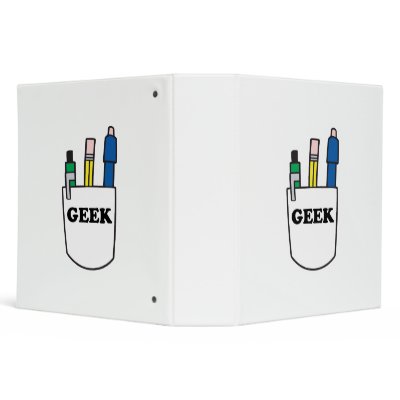 funny GEEK pocket protector graphic Binders Zazzle_binder