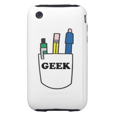 funny GEEK pocket protector graphic Tough Iphone 3 Covers Casemate_case