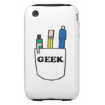 funny GEEK pocket protector graphic iPhone 3 Tough Case