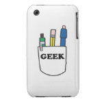 funny GEEK pocket protector graphic Case-mate Iphone 3 Cases