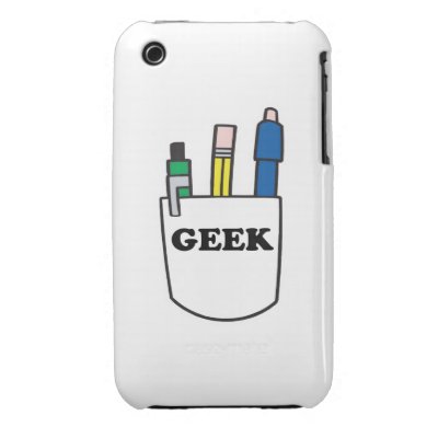 funny GEEK pocket protector graphic Case-mate Iphone 3 Cases Casemate_case