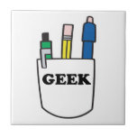 funny GEEK pocket protector graphic Ceramic Tile