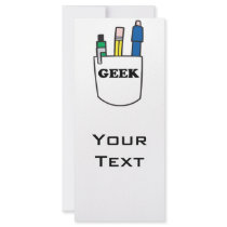 funny GEEK pocket protector graphic Custom Rack Card