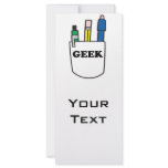funny GEEK pocket protector graphic Custom Rack Card