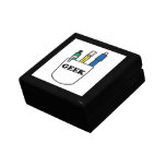 funny GEEK pocket protector graphic Trinket Box