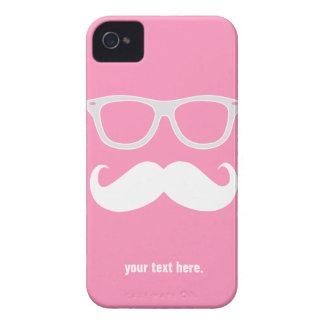 Funny geeky glasses with mustache iPhone 4 cover