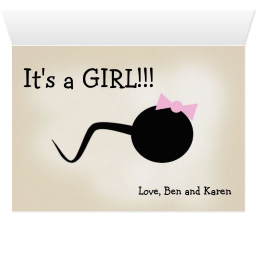 Funny Gender Reveal Announcement Card Girl Zazzle 