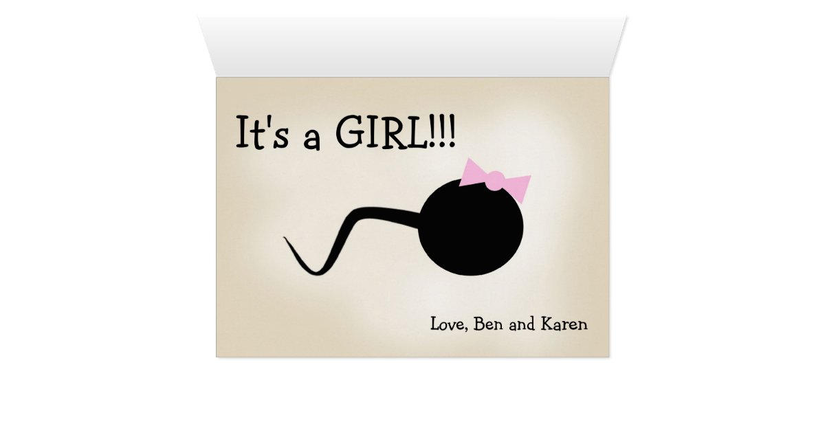 Funny Gender Reveal Announcement Card Girl Zazzle 7199