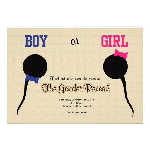 Funny Gender Reveal Party Invitation/ Announcement (front side)