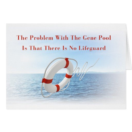 Funny Gene Pool Lifeguard Greeting Card Zazzle