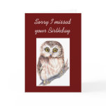 Funny General Belated Birthday, Cute Owl cards