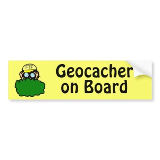Funny Geocacher on Board Geocaching Bumper Sticker