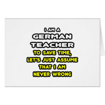 Funny German Teacher T-Shirts and Gifts Card