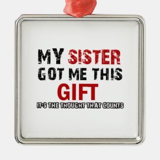 Funny gift items square metal christmas ornament
