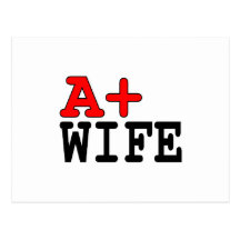 Funny Gifts for Wives : A+ Wife Post Cards