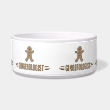Funny Gingerbread Dog Water Bowl