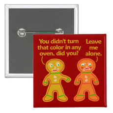 Funny Gingerbread Fake Tan Christmas Buttons=