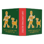 Funny Gingerbread Man and Dog for Christmas Vinyl Binder
