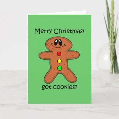 Funny gingerbread man Christmas cards